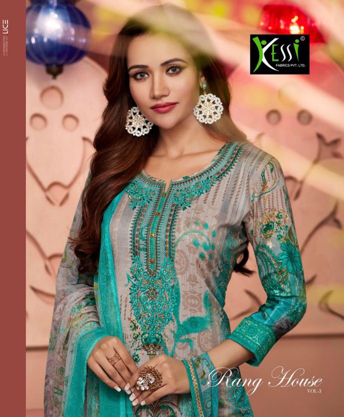 Kessi Rang House Vol 3 4101 Series Cotton Satin Salwar Kameez Catlog Wholesaler Surat