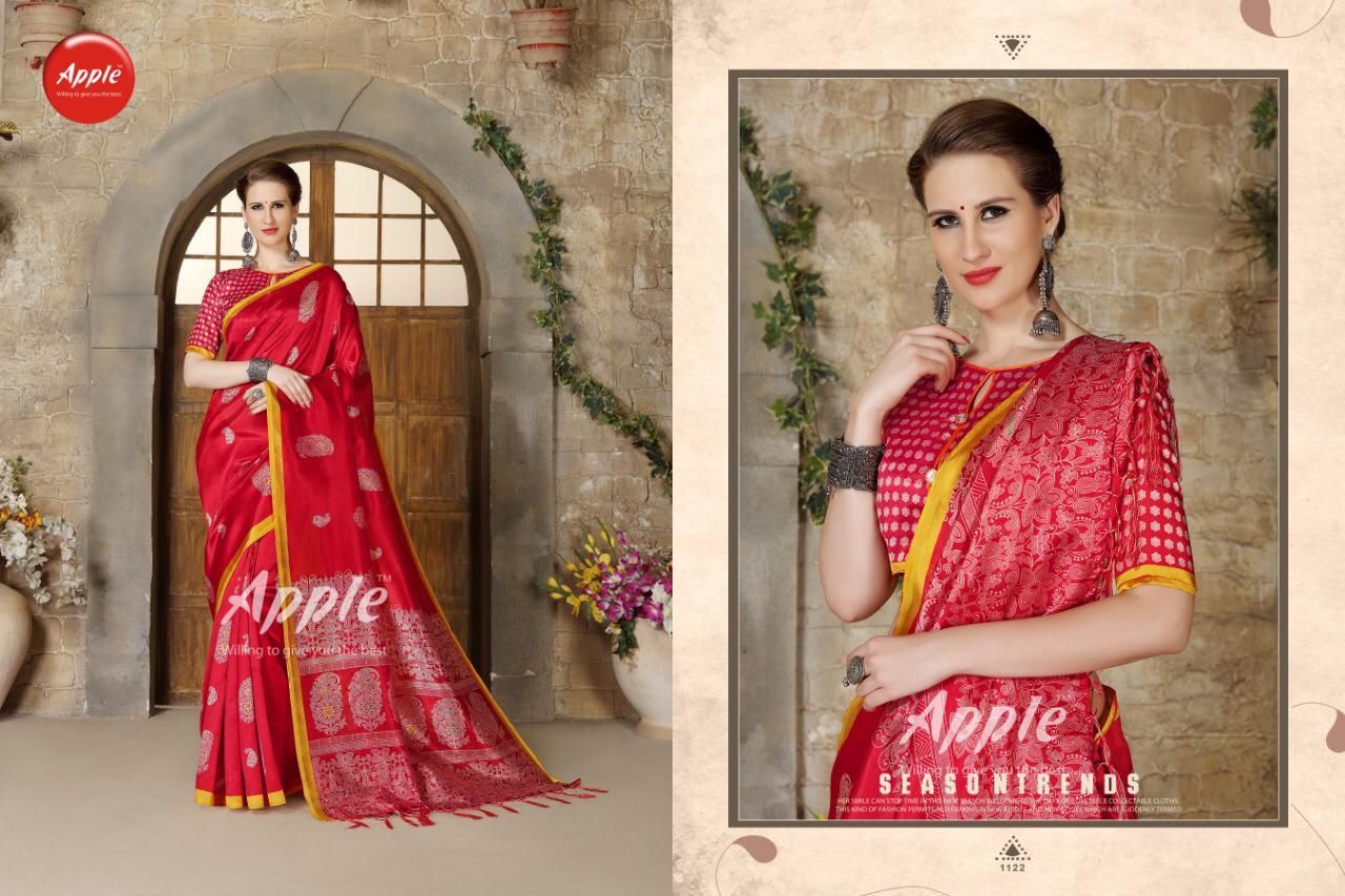 Crazy Silk By Apple 1111 Series Fancy Silk Saree Collection Wholesaler Surat