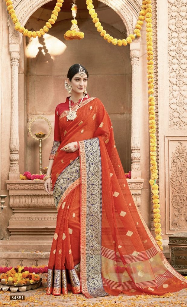 Kavita Vol 2 By Lifestyle 54581 Series Fancy Tapriya Checks Saree Collection Wholesaler Surat