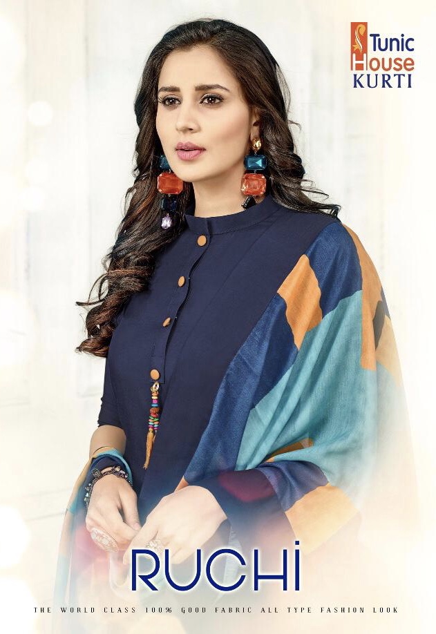 Ruchi By Tunic House 15001 Series Fancy Pure Maslin Kurti With Maslin Digital Dupatta Wholesale Deal...