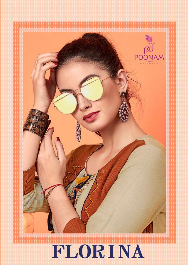 Florina By Poonam Designer 01 Series Designer Reyon Kurti Catlog Wholesale Dealer Surat