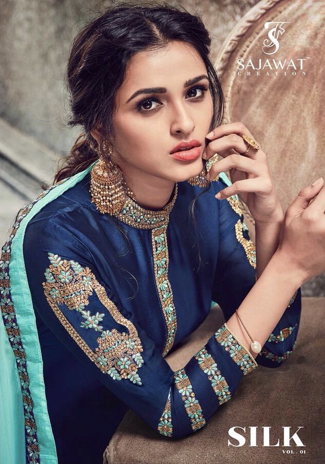 Sajawat Fashion Silk 1001 Series Jorget Silk Salwar Kameez Catlog Wholesale Dealer And Supplier Sura...
