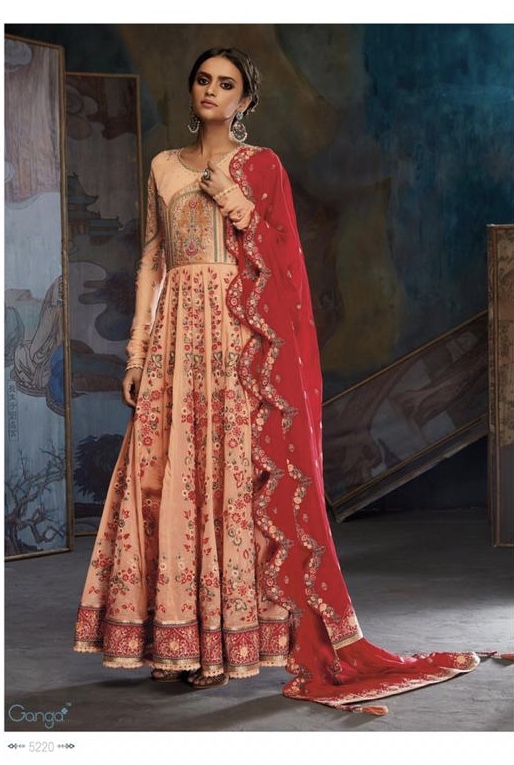 Majestic You By Ganga 5220 Series Designer Bemberg Chiffon Party Wear Gown Collection Wholesale Deal...