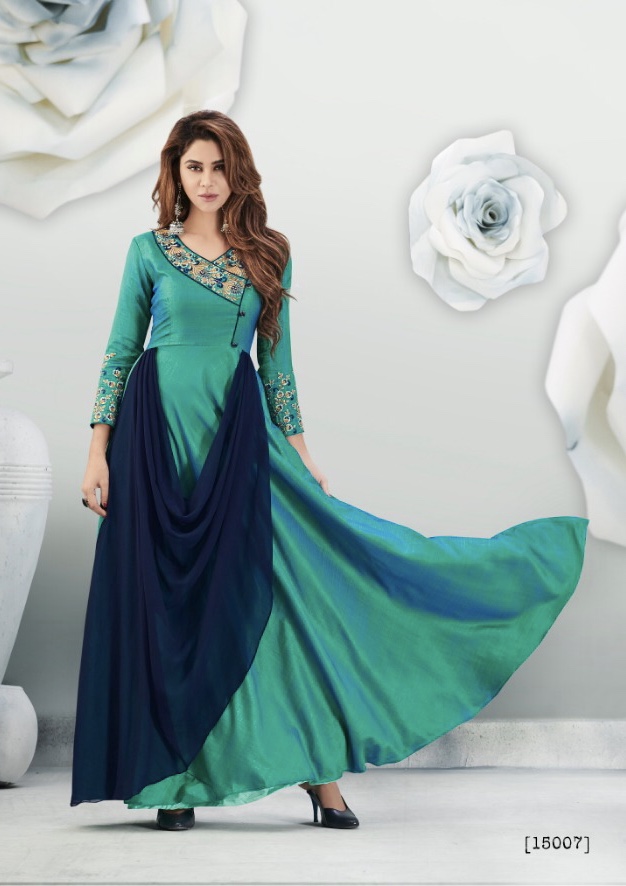 Delight By Arihant Nx 15001 Series Designer Party Wear Gown Style Kurti Collection Wholesale Dealer ...