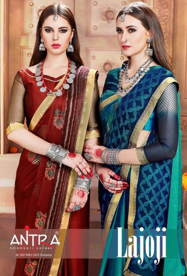 Antra Lifestyle Lajoji 52741 Series Blak Rangoli Print Saree