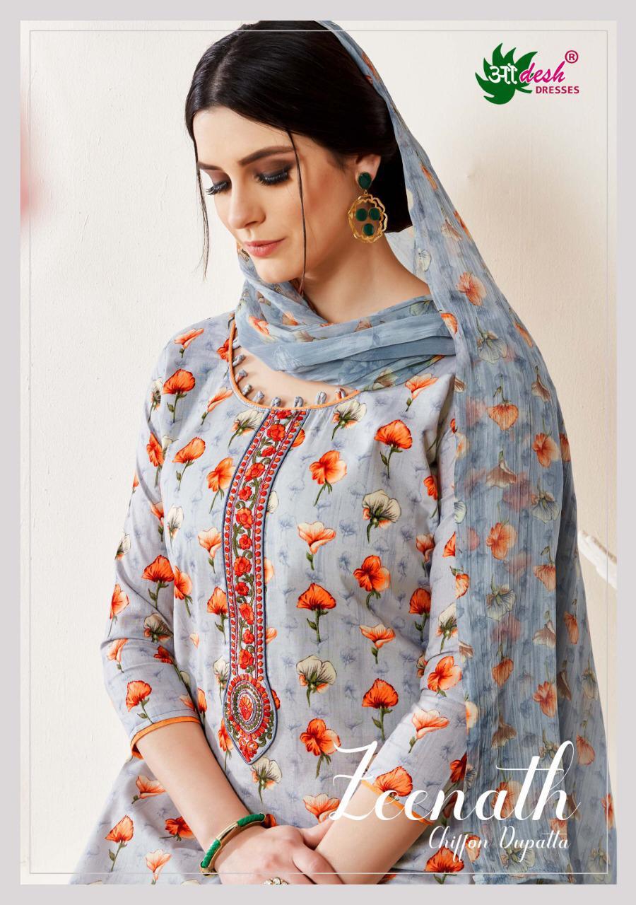 Zeenath Chiffon Dupatta By Aadesh Dresses 19001 Series Fancy Cambric Cotton Printed Salwar Kameez Ca...