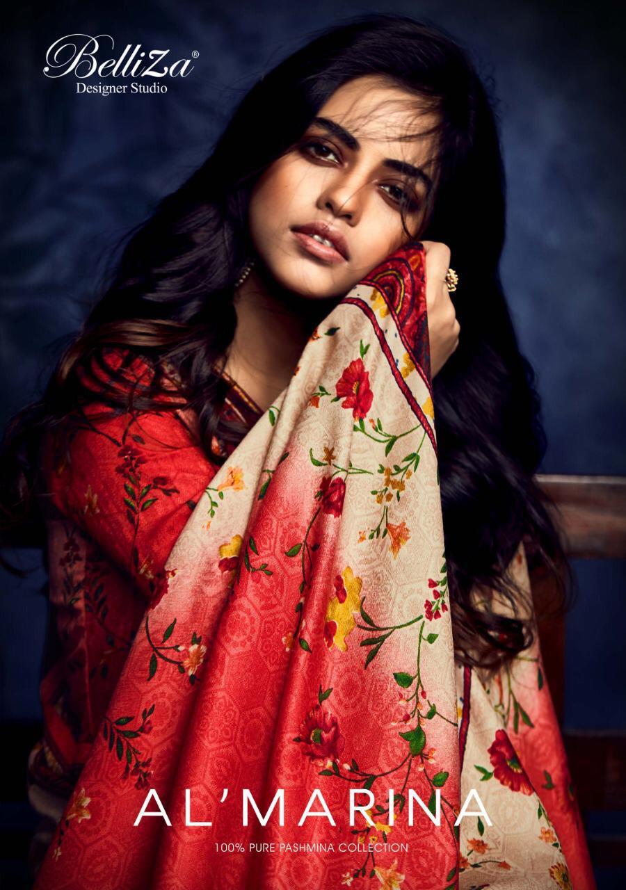 Al Marina By Belliza Deaigner Studio 177001 Series Pure Pashmina Digital Printed Salwar Kameez Catlo...