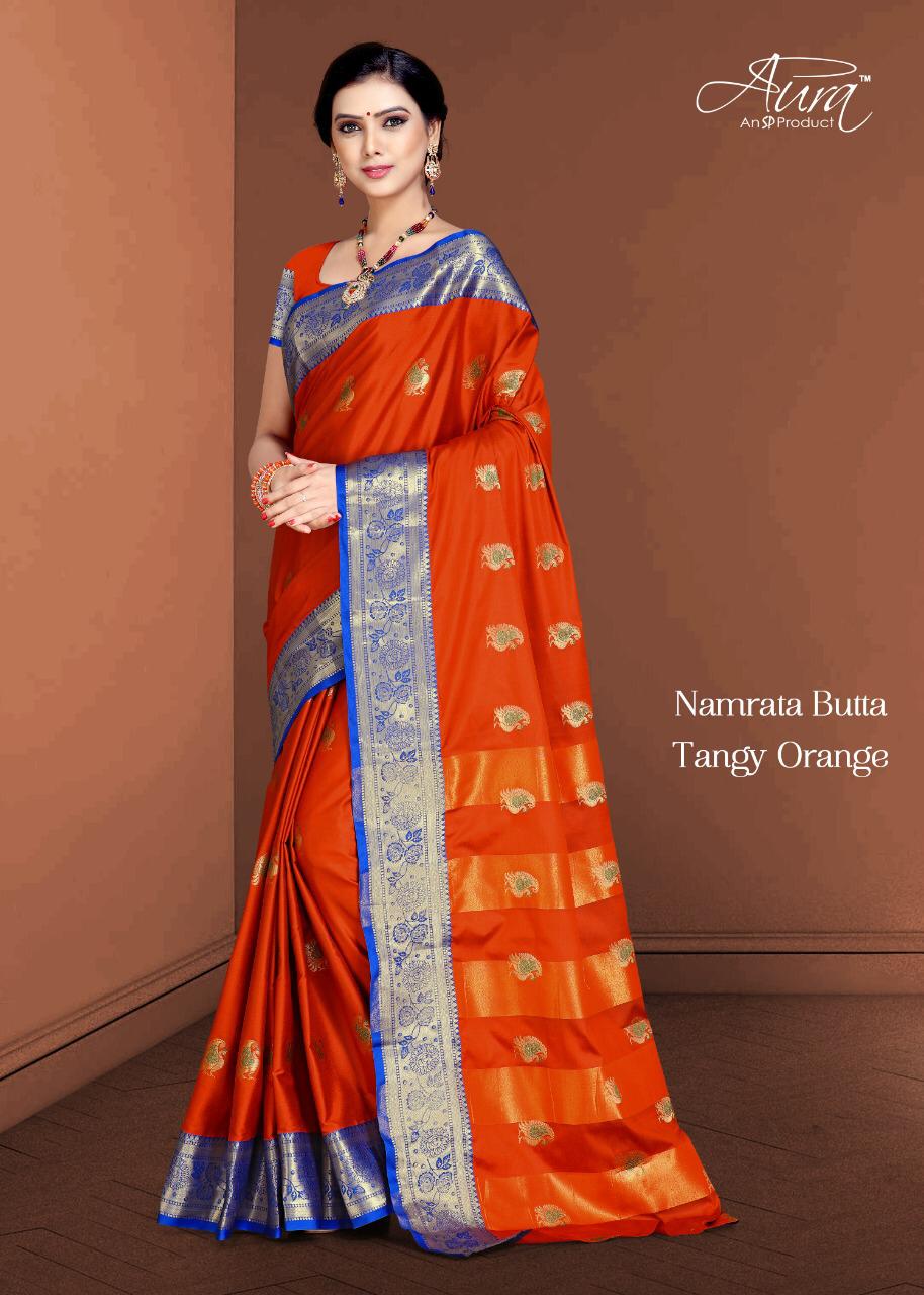 Namrata Butta By Aura Fancy Cotton Silk Saree Collection Wholesaler Surat
