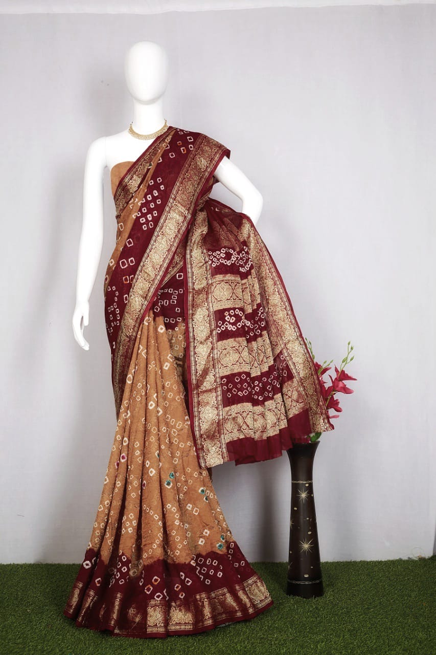 Rich Pallu Bandhani Saree By Nitya Nx Singles Available Manufacturer Traders Surat Gujrat