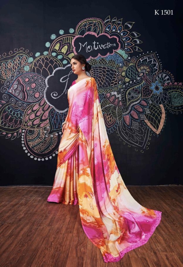 Colorina By Sva 1501 Series Fancy Pure Gajji Satin Printed Saree Collection Wholesaler Surat