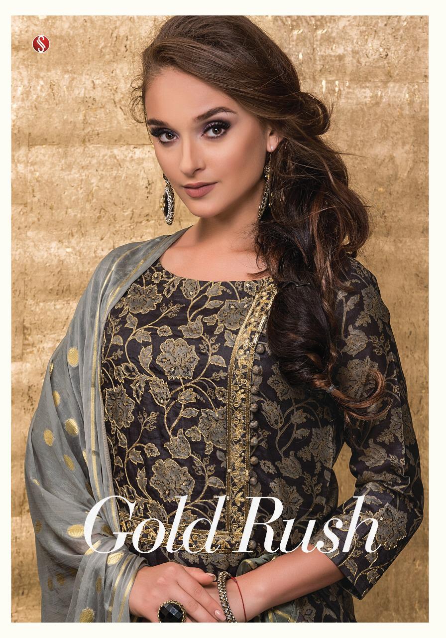 Gold Rush By Sri 782 Series Fancy Party Wear Chandrika Silk Salwar Kameez Collection Wholesaler Sura...