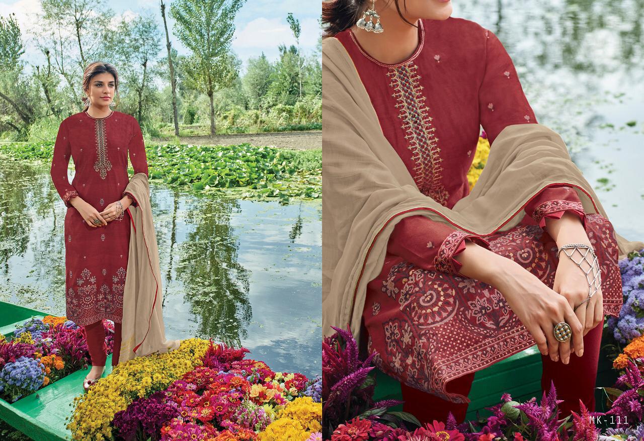 Mrinalini By Varsha Fashion 111 Series Fancy Chanderi Minakri Weave Salwar Kameez Catlog Wholesale D...