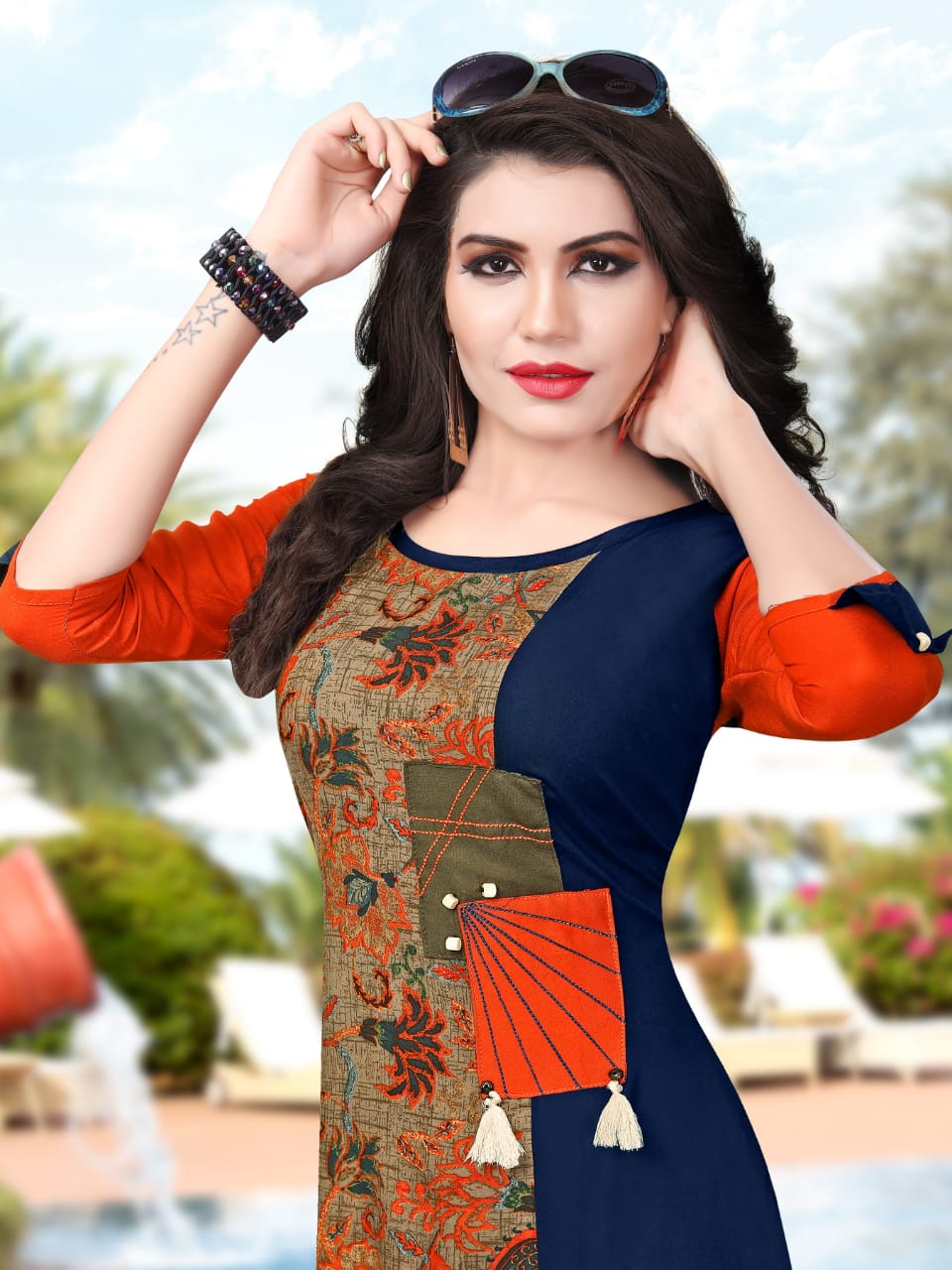 Laxmi Designer Khushi 1001 Series Reyon Printed Kurti Catlog Wholesale Dealer Surat