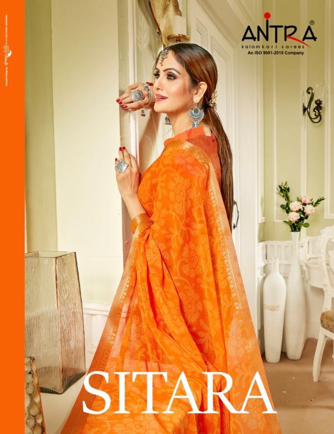 Sitara By Antra Lifestyle 54541 Series Fancy Georgette Printed Saree Collection Wholesaler Surat