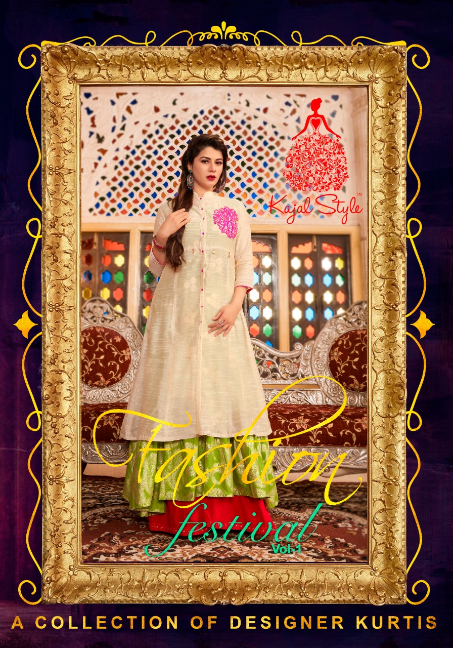 Fashion Festive Vol 1 By Kajal Style 1001 Series Designer Heavy Reyon Cotton Printed Kurti Catlog Wh...