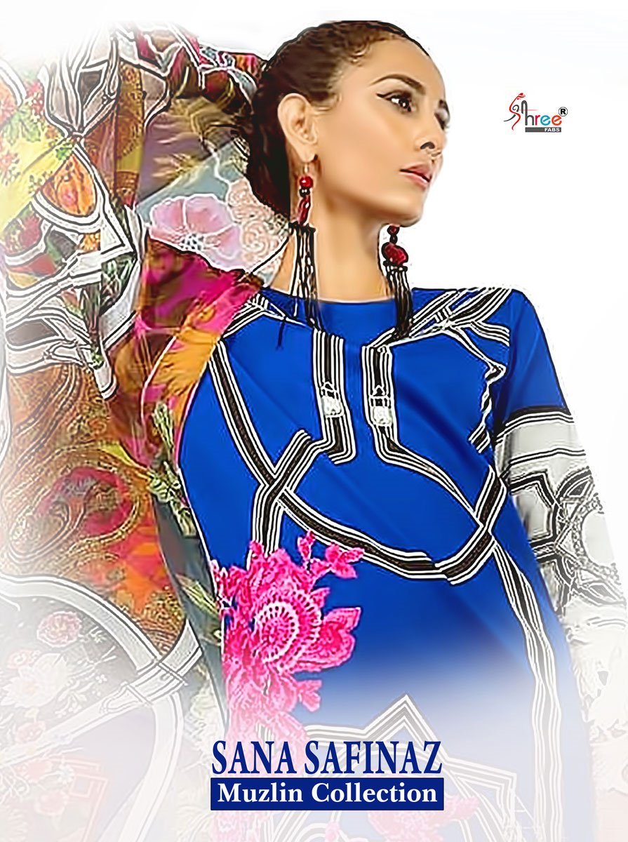Sana Safinaz Muzlin Collection By Shree Fabs 6501 Series Fancy Glace Cotton Salwar Kameez Catlog Who...