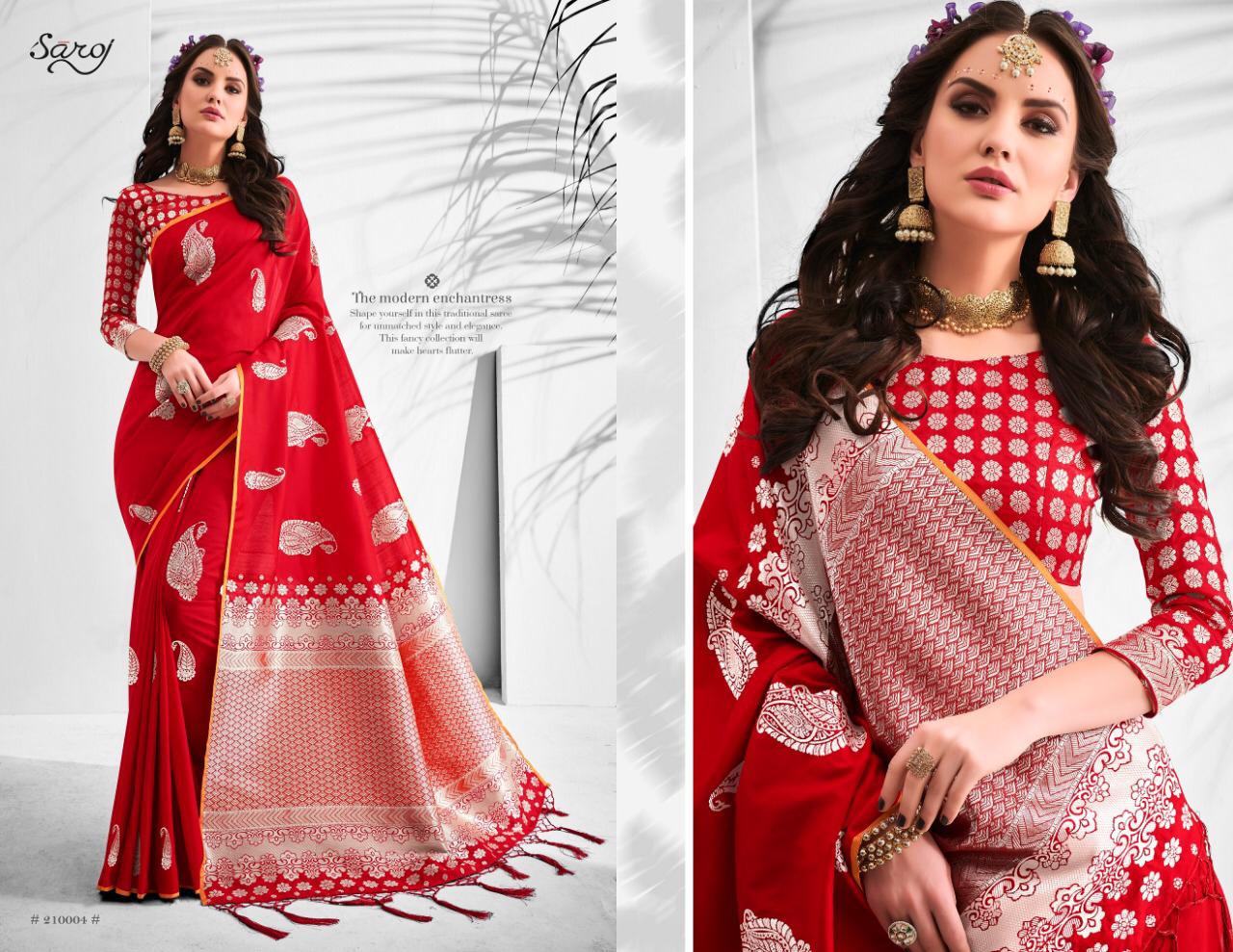 Sargam By Saroj 21001 Series Designer Banarsi Silk Saree Collection Wholesaler Surat