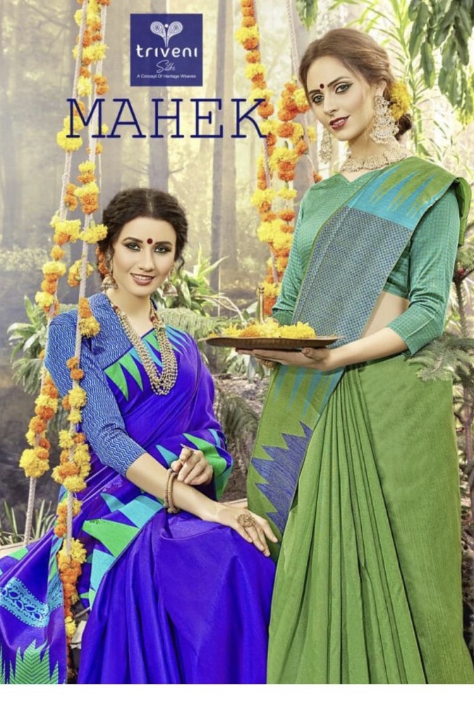 Mehek By Triveni 10201 Series Fancy Cotton Silk Saree Collection Wholesaler Surat
