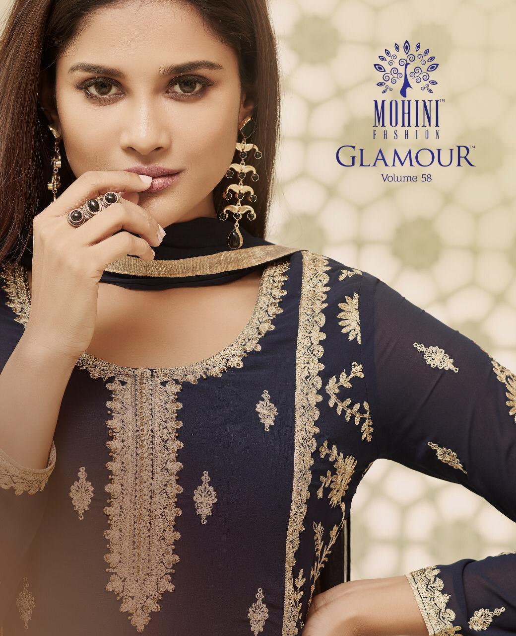 Glamour Vol 58 By Mohini 58001 Series Fancy Georgette Party Wear Salwar Kameez Catlog Wholesale Deal...