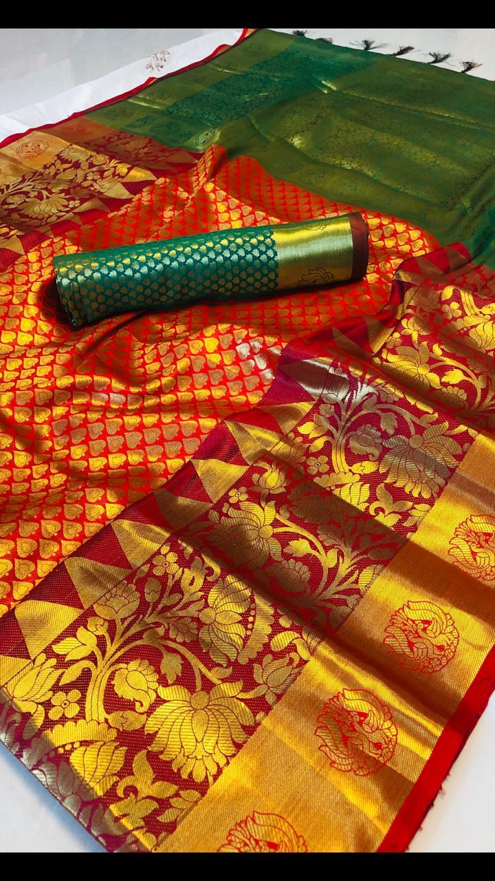 Monshika Silk Fancy Party Wear Weaving Silk Saree Catlog Wholesaler Surat