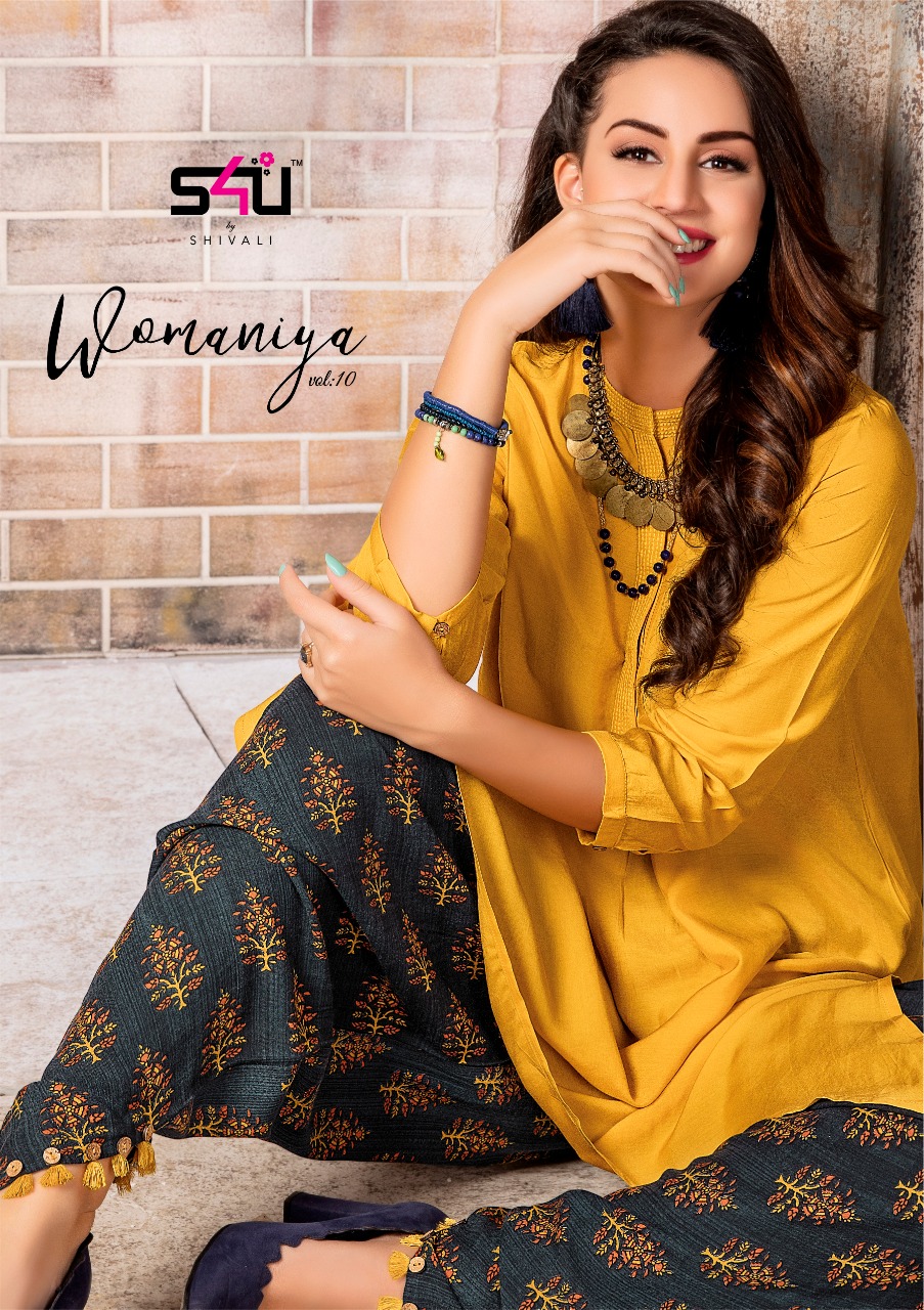 Womaniya Vol 10 By S4u By Shivali 1001 Series Fancy Kurti And Plazzo Collection Wholesaler Surat
