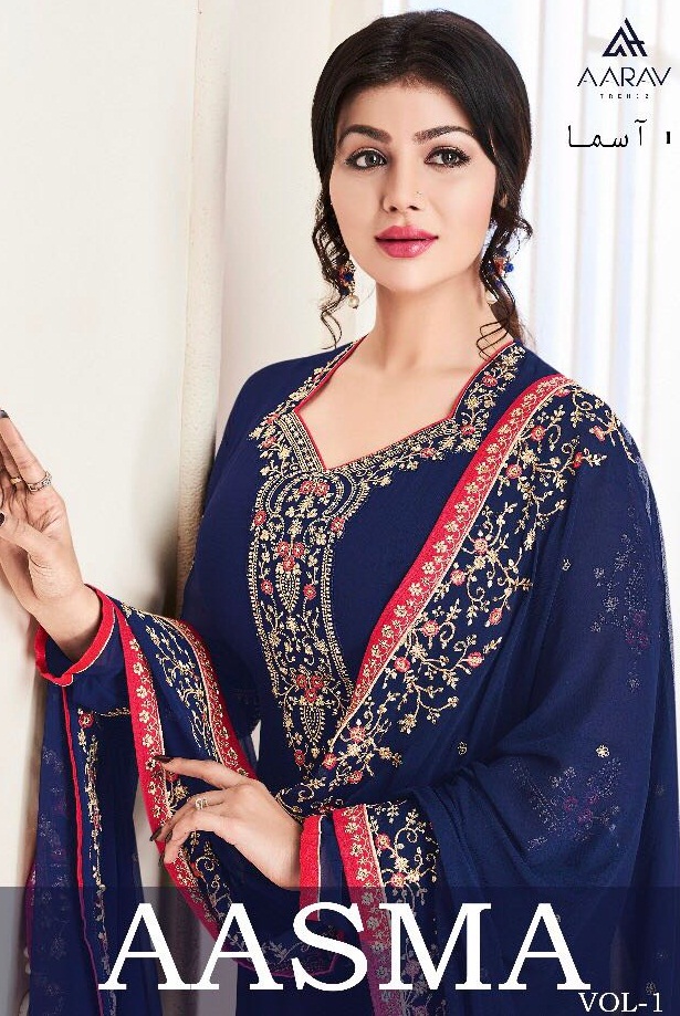 Aarav Trendz Aasma Vol 1 129 Series Georget Designer Suit
