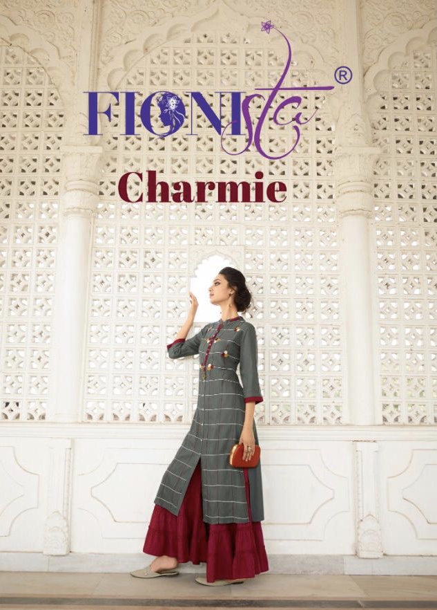 Charmie By Fionista 1121 Series Fancy Reyon Kurti Collection Wholesaler Surat