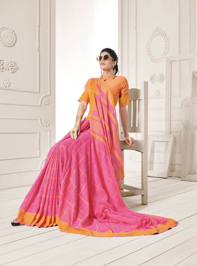 Peach By Saroj 1001 Series Fancy Linen Cotton Saree Catlog Wholesale Supplier Surat