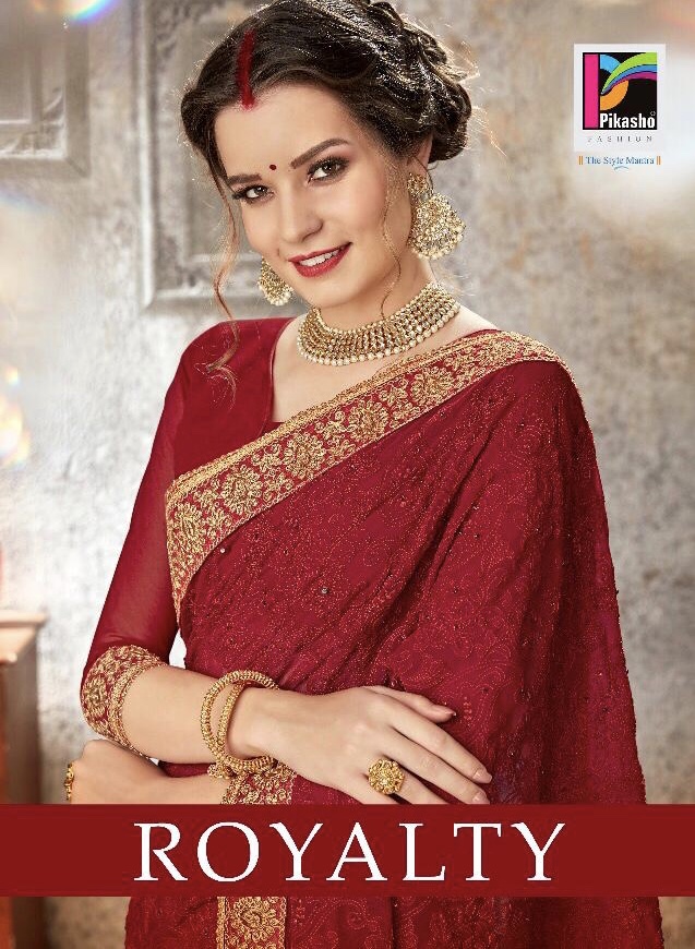 Royalty By Pikasho 85001 Series Fancy Party Wear Saree Collection Wholesale Dealer Surat