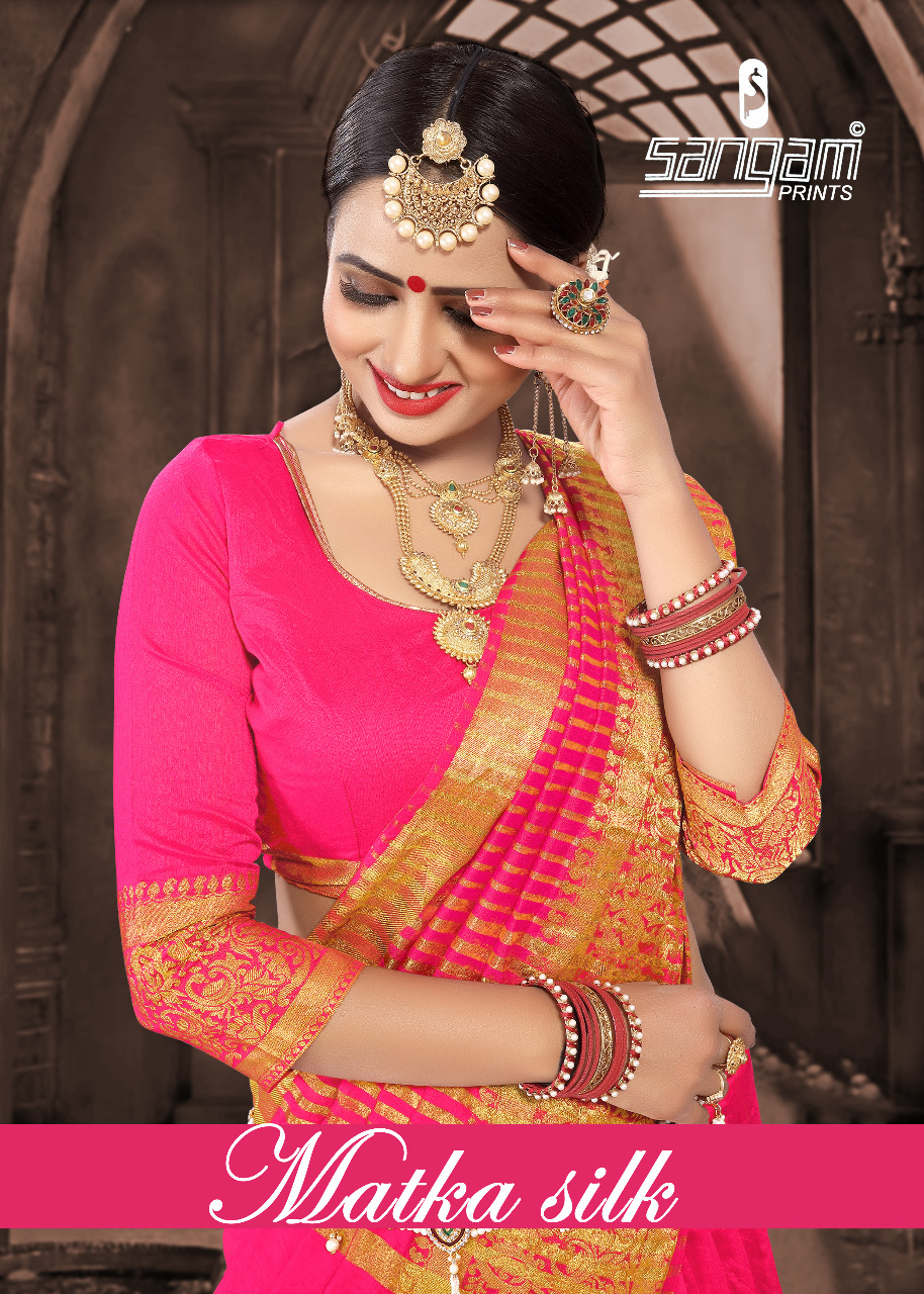 Sangam Saree Matka Silk 2001 Series Weaving Silk Saree Surat