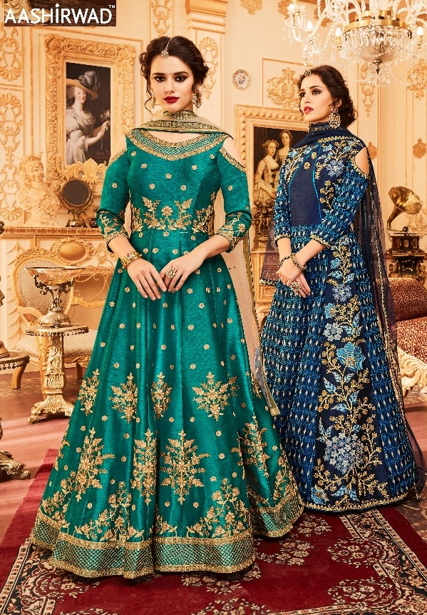 Aashirwad Creation Wedding Affair 1 To 5 Series Silk Gowns