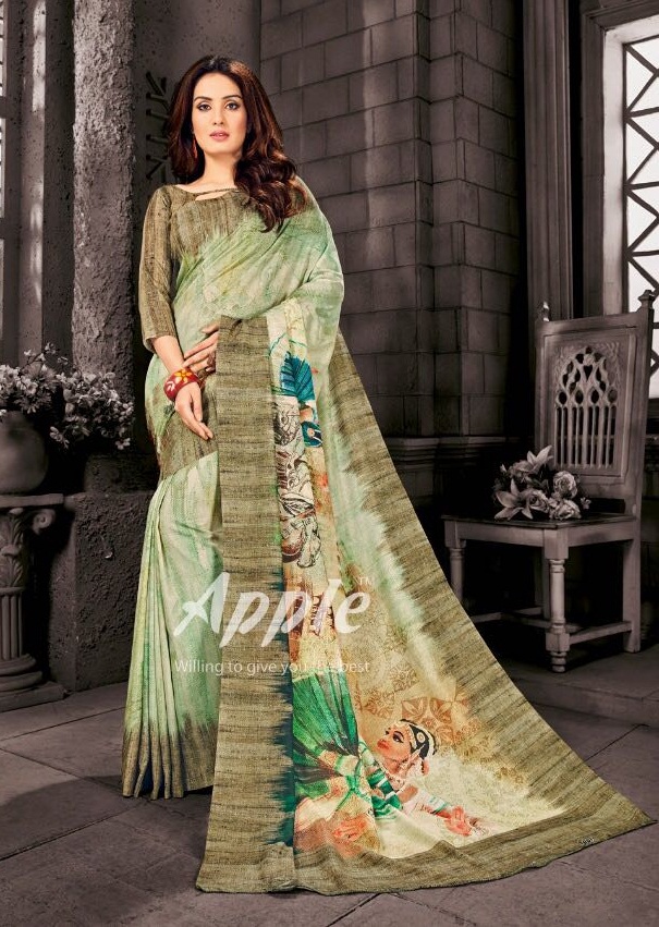 Apple Sparrow 9190 To 9201 Series Maslan Silk Printed Saree