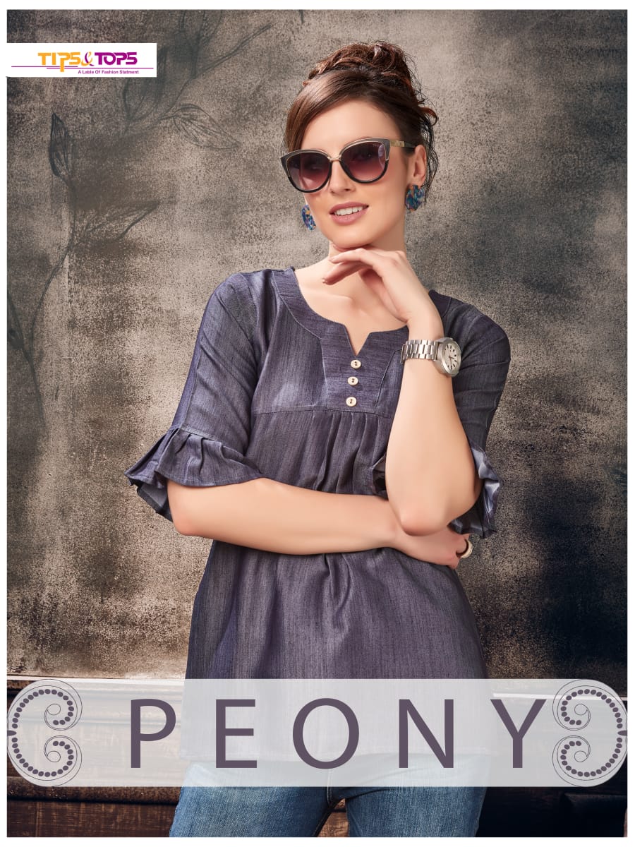 Peony By Tips N Tops 1001 Series Designer Reyon Printed Kurti Collection Wholesaler Surat