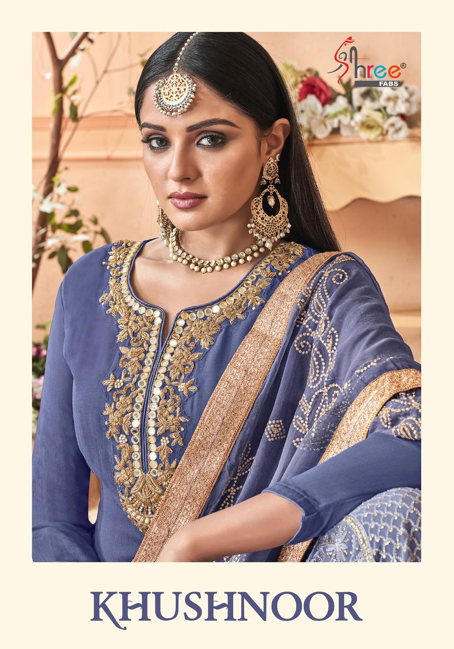 Khushnoor By Shree Fabs 1001 Series Designer Viscose Opada Silk Sarara Suit Collection Wholesaler Su...