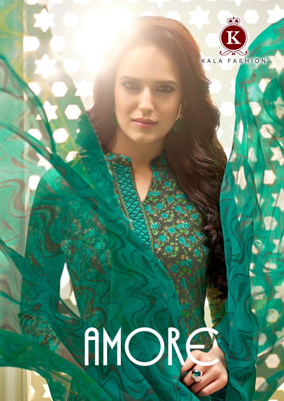 Amore By Kala Fashion 3001 Series Fancy Jam Satin Printed Salwar Kameez Catlog Wholesaler Surat