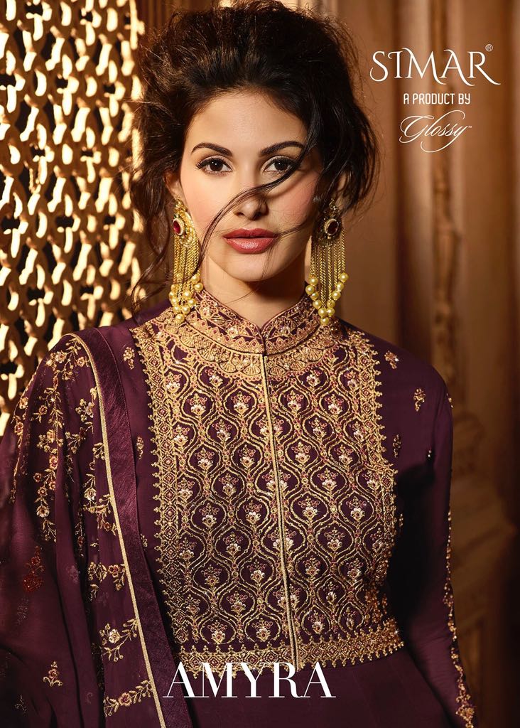 Glossy Amyra 9081 Series Designer Party Wear Gown Suit Collection Wholesale Dealer And Supplier Sura...