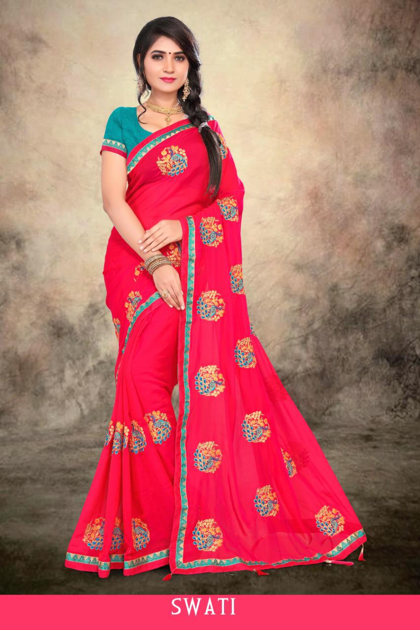 Swati By Right One Fancy Party Wear Saree Collection Wholesale Dealer Surat