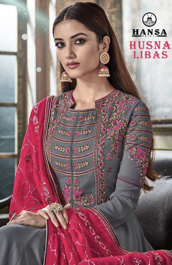 Husna Libas By Hansa 1001 Series Designer Party Wear Gown Collection Wholesaler Surat