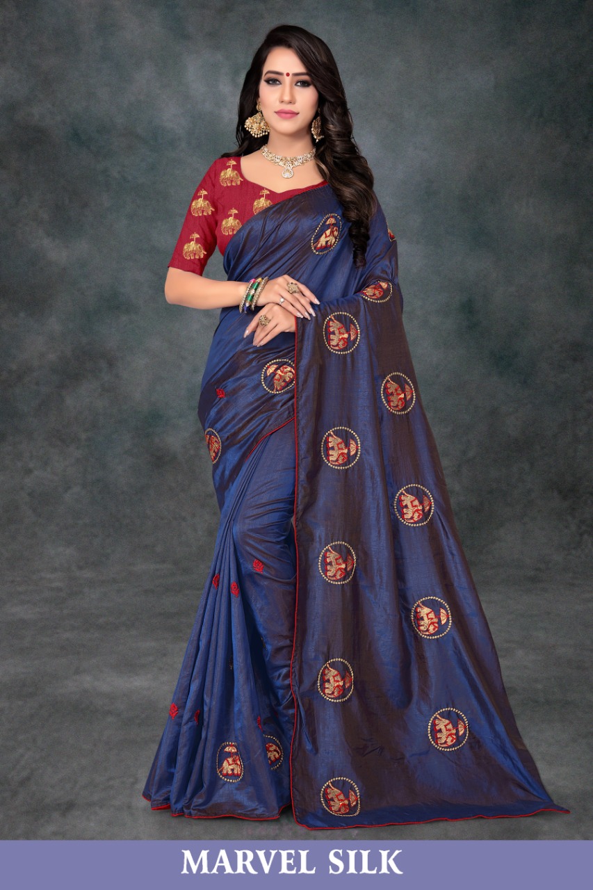Marvel Silk By Right One Party Wear Sana Silk Saree Catlog Wholesaler Surat