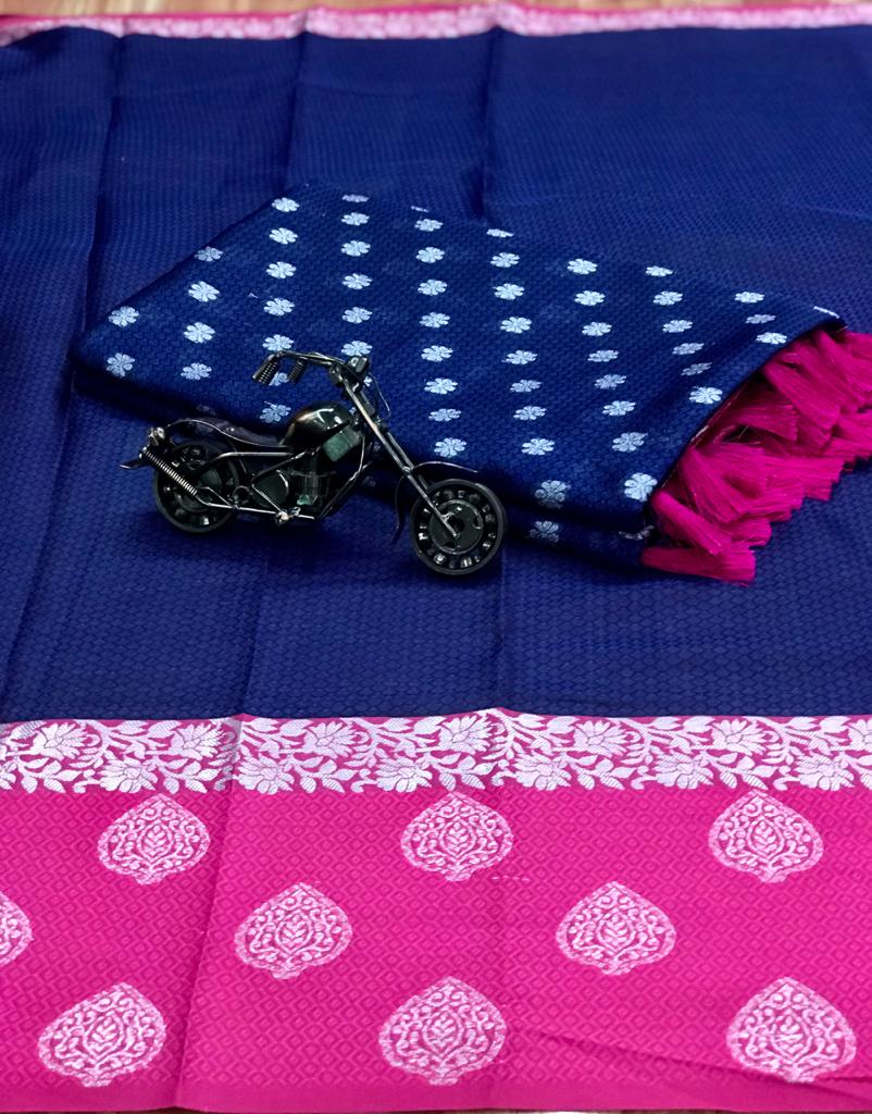 Sahoo Weaving Kora Muslin Silk With Rich Pallu By Nitya Nx Wholesaler Supplier From Gujrat