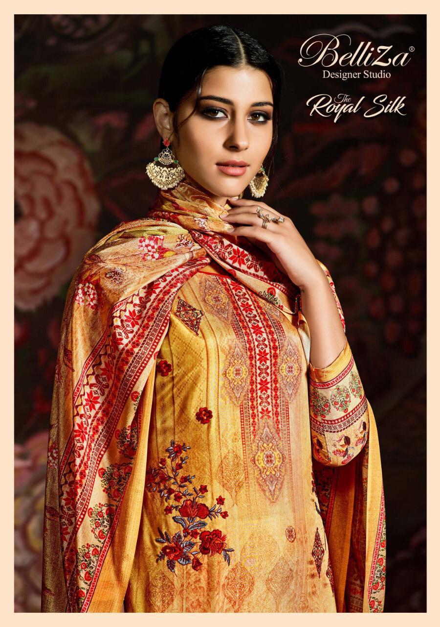 The Royal Silk 2 By Belliza Designer Studio 001 Series Fancy Upada Silk Salwar Kameez Catlog Wholesa...