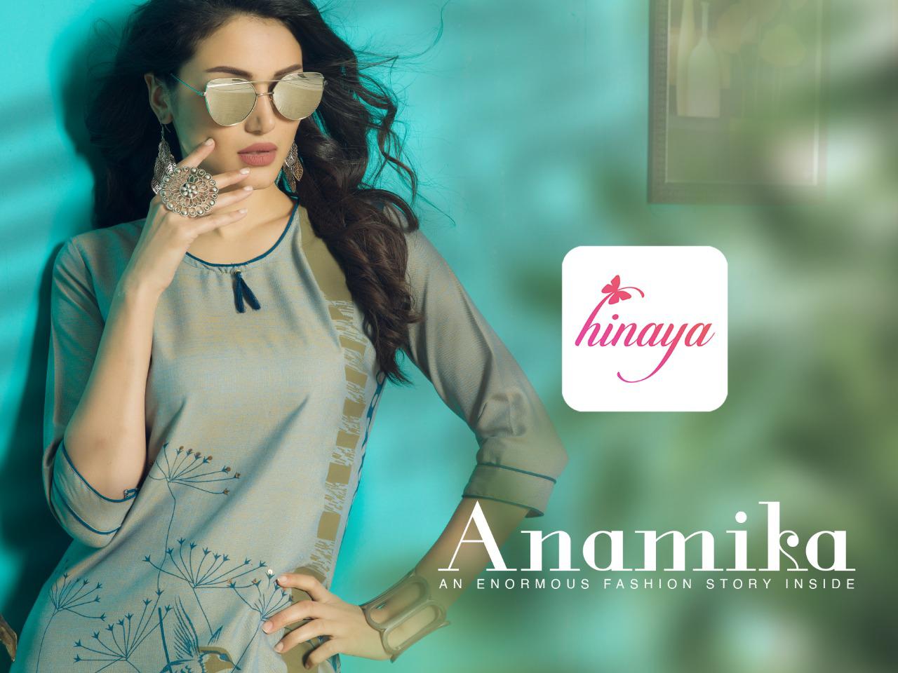 Anamika By Hinaya 01 Series Fancy Reyon Two Tone Slub Kurti Collection Wholesaler Surat
