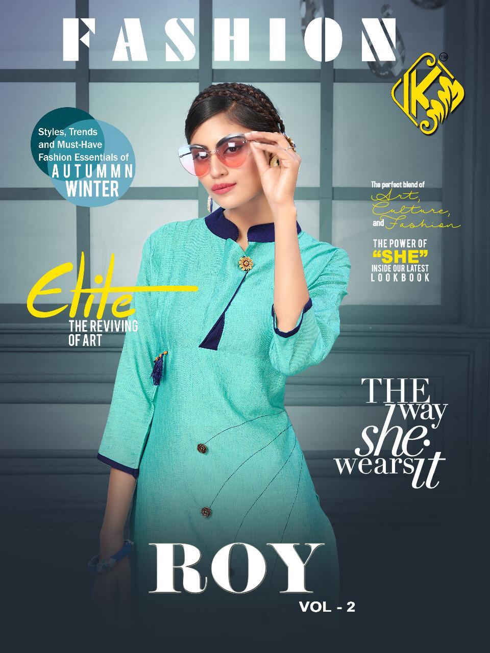 Roy Vol 2 By Kesar 2001 Series Fancy Khadi Cotton Kurti Catlog Wholesaler Surat