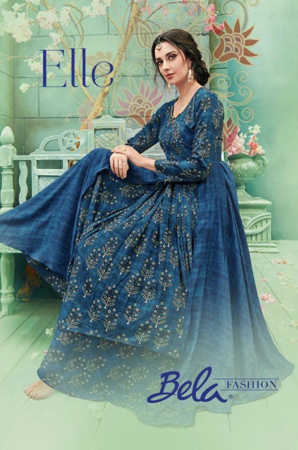 Elle By Bela Fashion 23 Series Fancy Crepe Georgette Gown Catlog Wholesale Dealer Surat