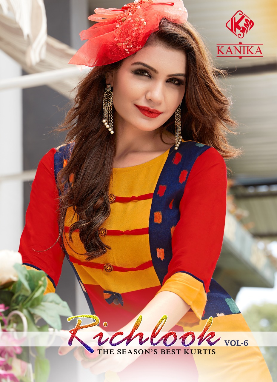 Rich Look Vol 6 By Kanika 2043 Series Designer Heavy Reyon Kurti Catlog Wholesale Dealer And Supplie...