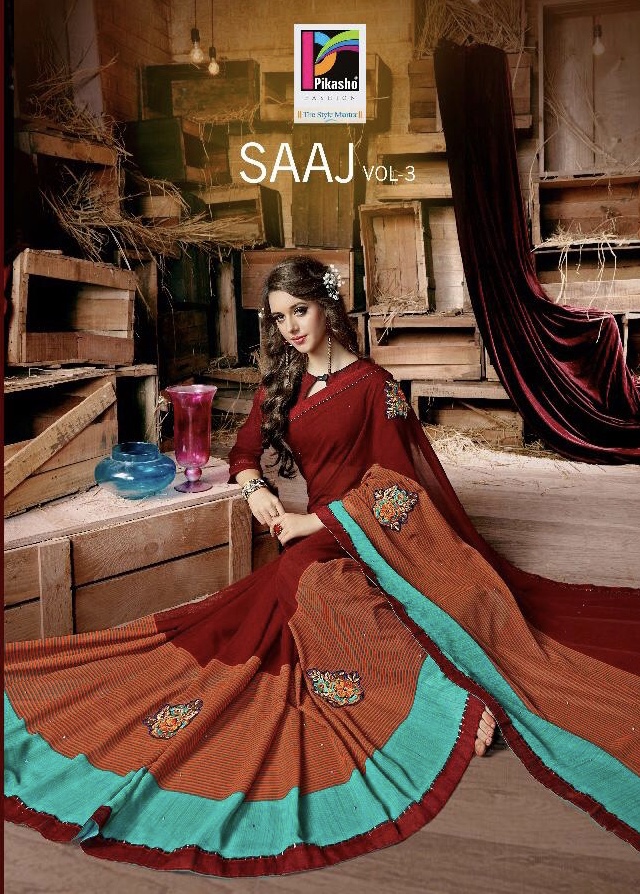 Saaj Vol 3 By Pikasho 31031 Series Fancy Designer Party Wear Saree Catlog Wholesale Dealer Surat
