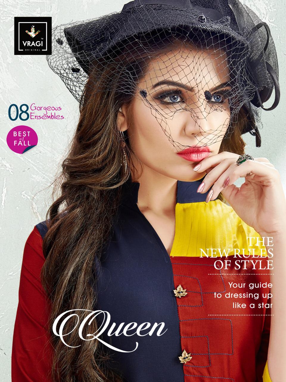 Queen By Vargi 8001 Series Fancy Reyon Kurti Catlog Wholesaler Surat