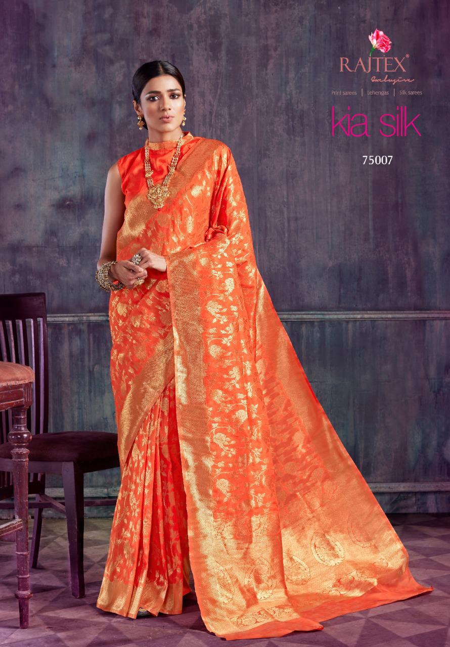 Kia Silk By Rajtex 75001 Series Fancy Organza Silk Party Wear Saree Catlog Wholesaler Surat