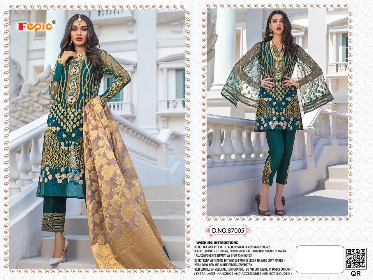 Rosemeen Unstitched Series D No 87005 By Fepic Wholesale Dealer From India