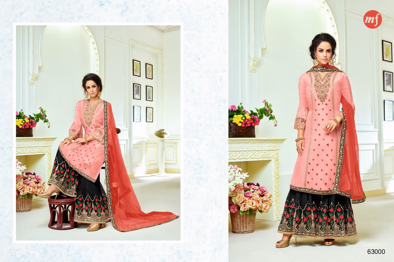 Sarara Vol 7 By Mahaveer Fashion Mf 63000 Series Designer Upada Silk Sarara Suit Catlog Wholesale De...